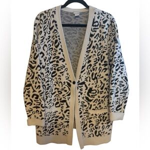 Chico's Black and White Leopard Cardigan